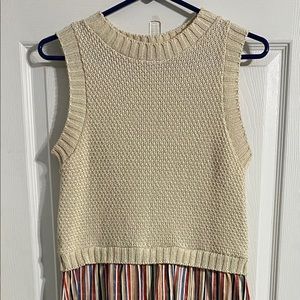 Zara striped dress with crocheted top